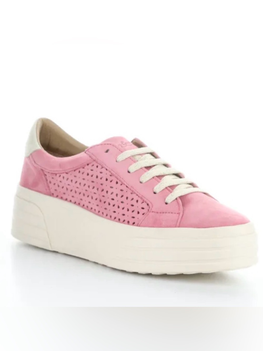 Bos. & Co. Pink Suede Platform Sneaker with Cream Sole